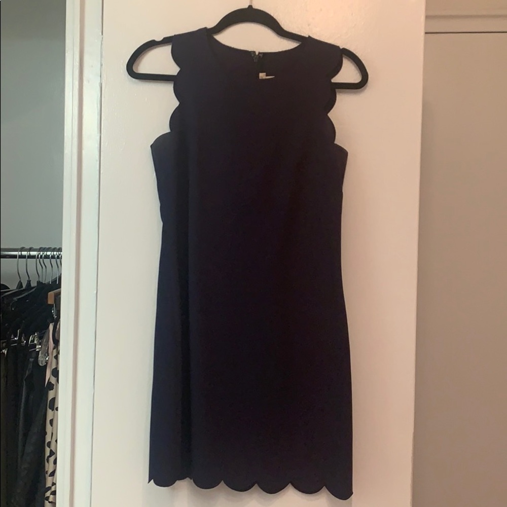 J crew navy scallop dress